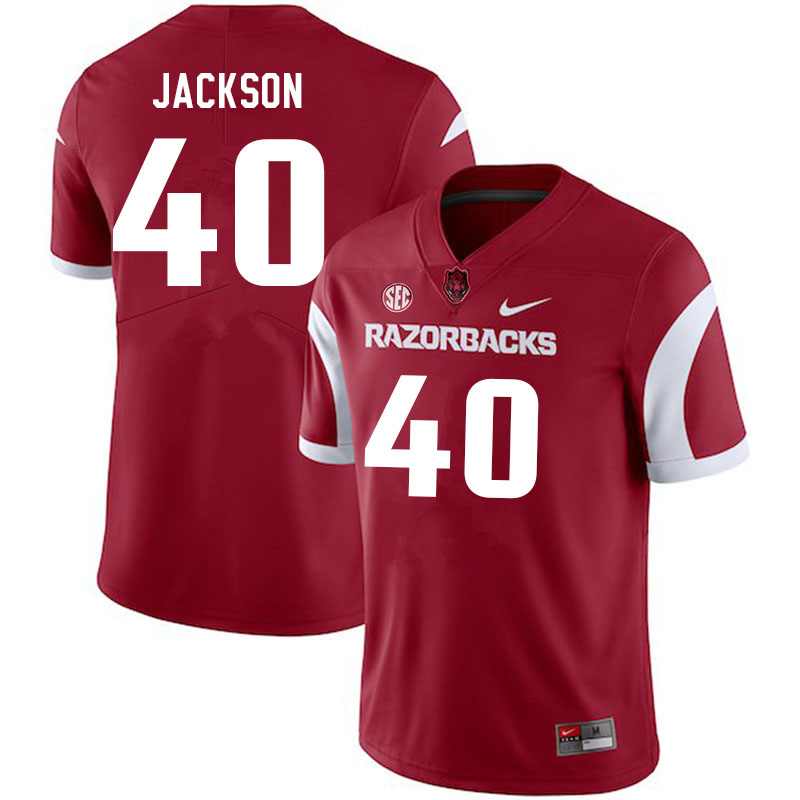 Men #40 Landon Jackson Arkansas Razorbacks College Football Jerseys Sale-Cardinal